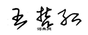 朱錫榮王哲紅草書個性簽名怎么寫