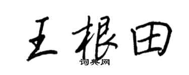 王正良王根田行書個性簽名怎么寫