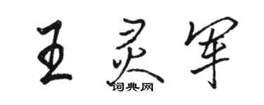 駱恆光王靈軍行書個性簽名怎么寫