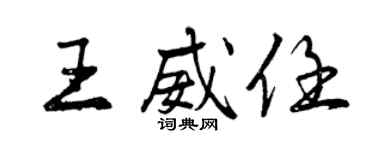 曾慶福王威任行書個性簽名怎么寫