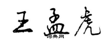 曾慶福王孟虎行書個性簽名怎么寫