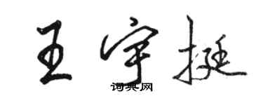 駱恆光王宇挺行書個性簽名怎么寫