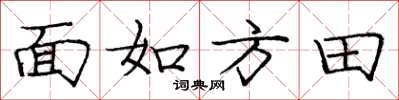 龐中華面如方田楷書怎么寫