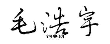 曾慶福毛浩宇行書個性簽名怎么寫
