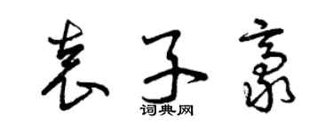 曾慶福袁子豪草書個性簽名怎么寫
