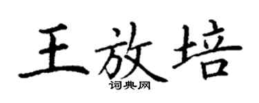 丁謙王放培楷書個性簽名怎么寫