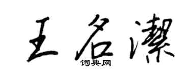 王正良王名潔行書個性簽名怎么寫