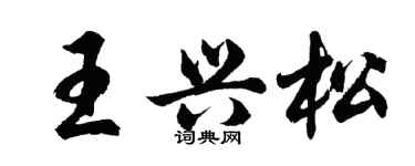 胡問遂王興松行書個性簽名怎么寫