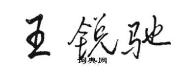 駱恆光王銳馳行書個性簽名怎么寫