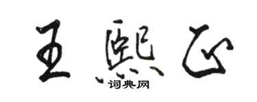 駱恆光王熙正行書個性簽名怎么寫