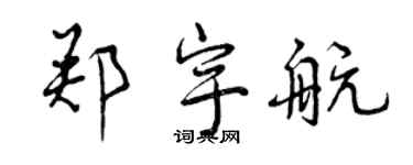 曾慶福鄭宇航行書個性簽名怎么寫