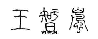 陳聲遠王智嵐篆書個性簽名怎么寫