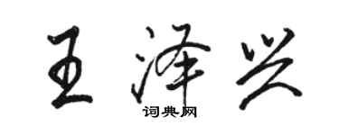 駱恆光王澤興行書個性簽名怎么寫