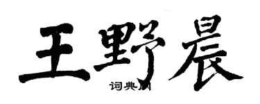 翁闓運王野晨楷書個性簽名怎么寫