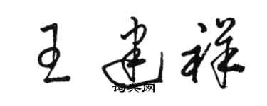 駱恆光王建祥草書個性簽名怎么寫