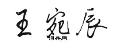 駱恆光王宛辰行書個性簽名怎么寫