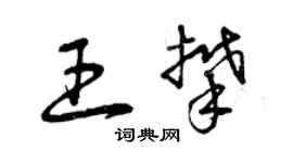 曾慶福王攀草書個性簽名怎么寫
