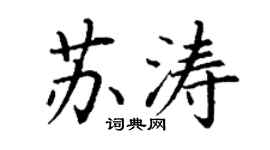 丁謙蘇濤楷書個性簽名怎么寫