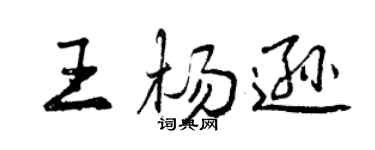 曾慶福王楊遜行書個性簽名怎么寫