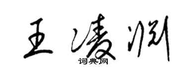 梁錦英王凌淵草書個性簽名怎么寫