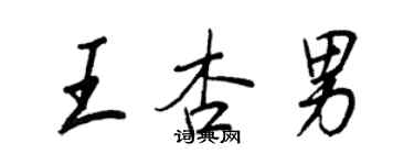 王正良王杏男行書個性簽名怎么寫