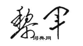 駱恆光黎軍草書個性簽名怎么寫
