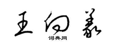 梁錦英王向義草書個性簽名怎么寫