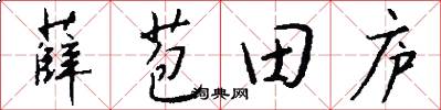 薛苞田廬怎么寫好看