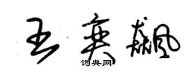 朱錫榮王奕飈草書個性簽名怎么寫