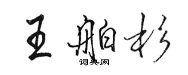 駱恆光王舶杉行書個性簽名怎么寫
