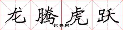 袁強龍騰虎躍楷書怎么寫