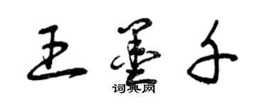 曾慶福王墨千草書個性簽名怎么寫