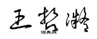 曾慶福王哲凝草書個性簽名怎么寫