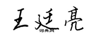 王正良王廷亮行書個性簽名怎么寫