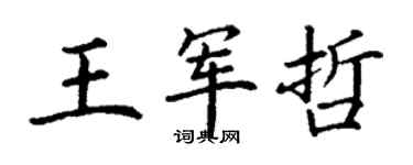 丁謙王軍哲楷書個性簽名怎么寫