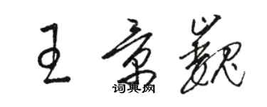 駱恆光王景巍草書個性簽名怎么寫