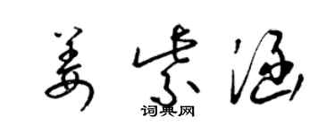 梁錦英姜紫涵草書個性簽名怎么寫