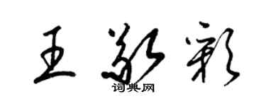 梁錦英王敬彩草書個性簽名怎么寫