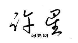 梁錦英許星草書個性簽名怎么寫