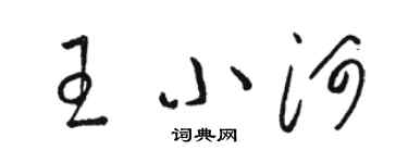 駱恆光王小河草書個性簽名怎么寫