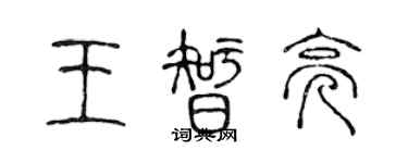 陳聲遠王智亮篆書個性簽名怎么寫