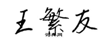 王正良王繁友行書個性簽名怎么寫