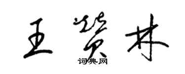 梁錦英王贊林草書個性簽名怎么寫