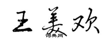 曾慶福王美歡行書個性簽名怎么寫