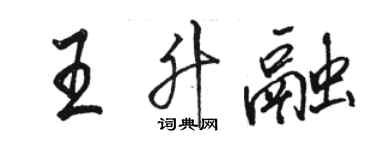 駱恆光王升融行書個性簽名怎么寫