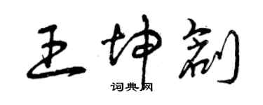 曾慶福王坤創草書個性簽名怎么寫