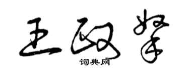 曾慶福王政拿草書個性簽名怎么寫