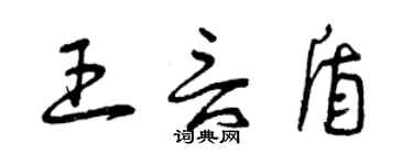 曾慶福王言盾草書個性簽名怎么寫