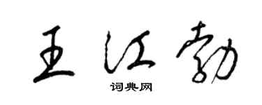梁錦英王江勃草書個性簽名怎么寫