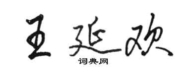 駱恆光王延歡行書個性簽名怎么寫